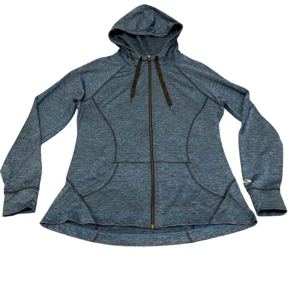 Champion C9  Duo Dry Zip Up Hoodie Teal and Black Women's Active Jacket Size L
